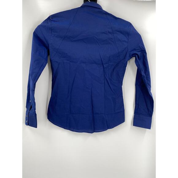 Alexander McQueen Small Solid Navy Blue Long Sleeve Button Down Shirt NWOT - Picture 5 of 5